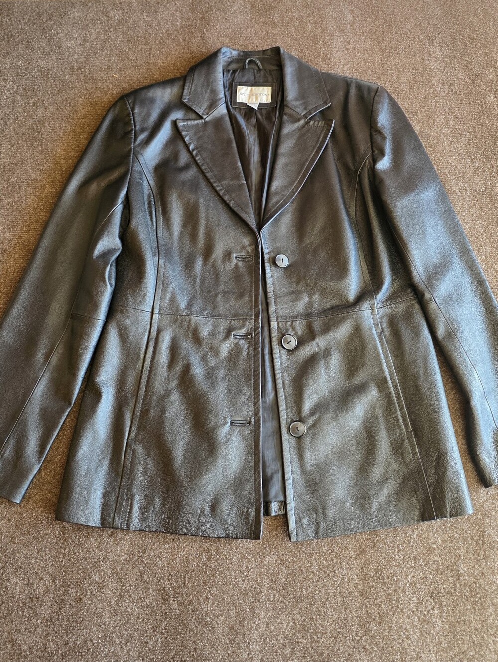 Worthington Genuine Leather Blazer Jacket Women’s Large Tall Black